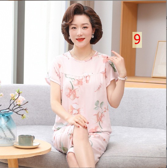 24HH74.01 - BỘ LANH COTTON HOA QCCC CHO BÀ/CHO MẸ