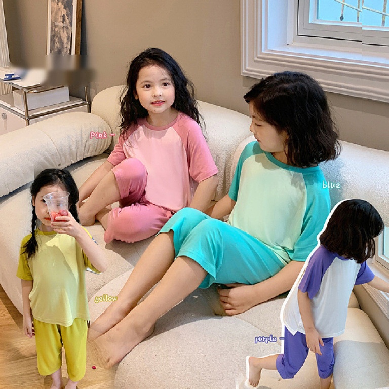 24HH134.05 - BỘ THUN LẠNH MẶC NHÀ CHO BÉ GÁI