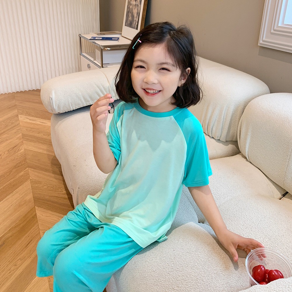 24HH134.05 - BỘ THUN LẠNH MẶC NHÀ CHO BÉ GÁI
