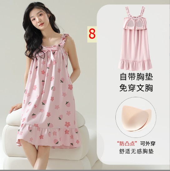 24HH144.03- VÁY 2 DÂY MẶC NHÀ KÈM BRA.