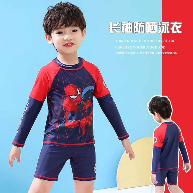 24HH144.11 - BỘ BƠI NGƯỜI NHỆN DÀI TAY CHO BÉ TRAI