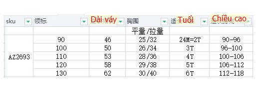 24HH144.02- VÁY BÉ GÁI BASIC