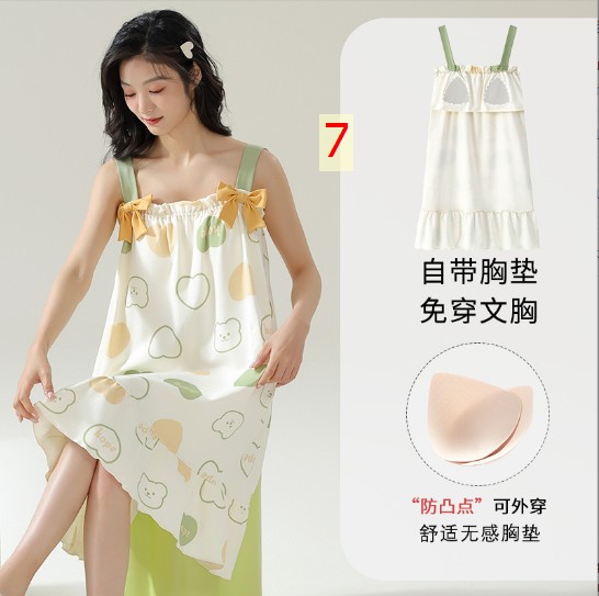 24HH144.03- VÁY 2 DÂY MẶC NHÀ KÈM BRA.