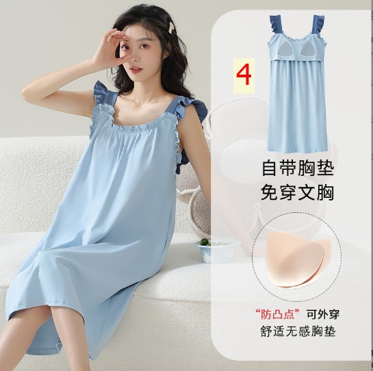 24HH144.03- VÁY 2 DÂY MẶC NHÀ KÈM BRA.