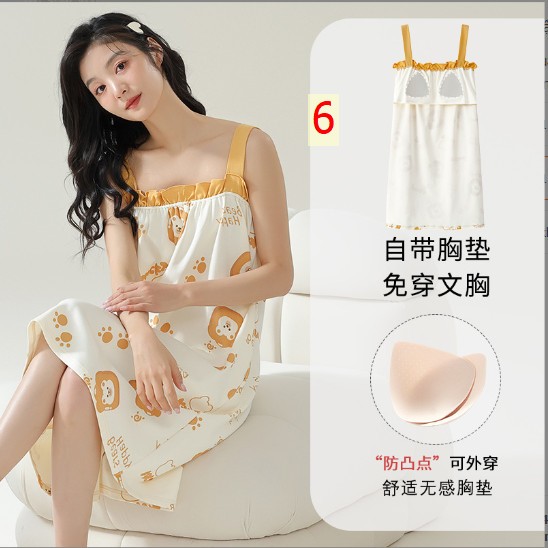 24HH144.03- VÁY 2 DÂY MẶC NHÀ KÈM BRA.