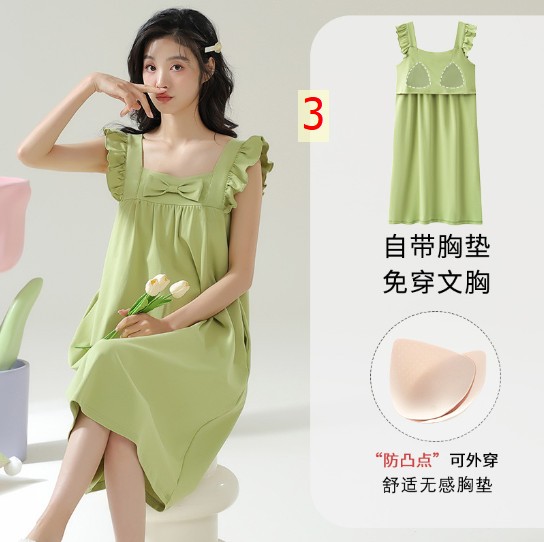 24HH144.03- VÁY 2 DÂY MẶC NHÀ KÈM BRA.