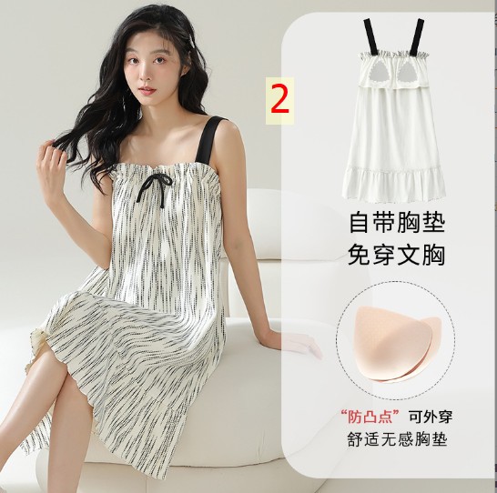 24HH144.03- VÁY 2 DÂY MẶC NHÀ KÈM BRA.