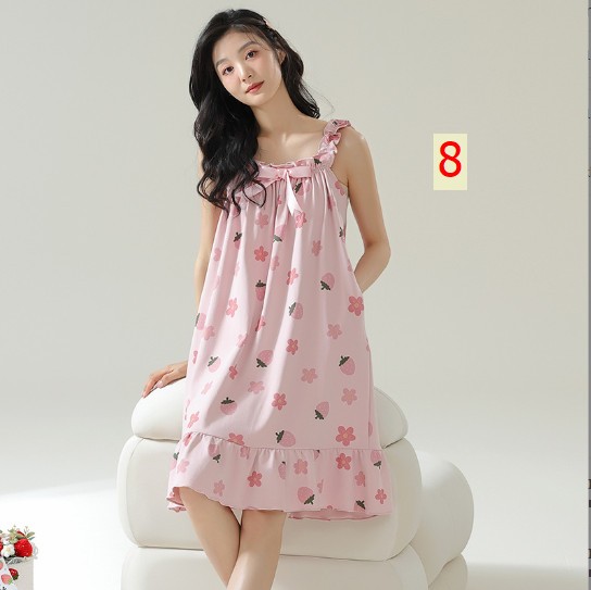 24HH144.04- VÁY 2 DÂY MẶC NHÀ - KHÔNG KÈM BRA.