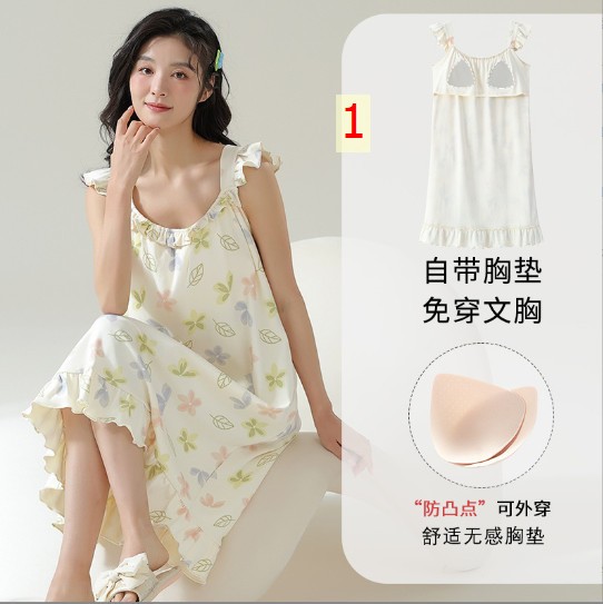24HH144.03- VÁY 2 DÂY MẶC NHÀ KÈM BRA.