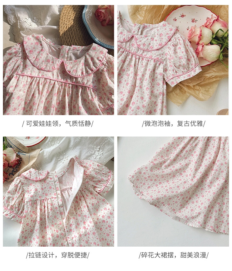 24HA164.05 - VÁY CỔ SEN HOA NHÍ BÉ GÁI