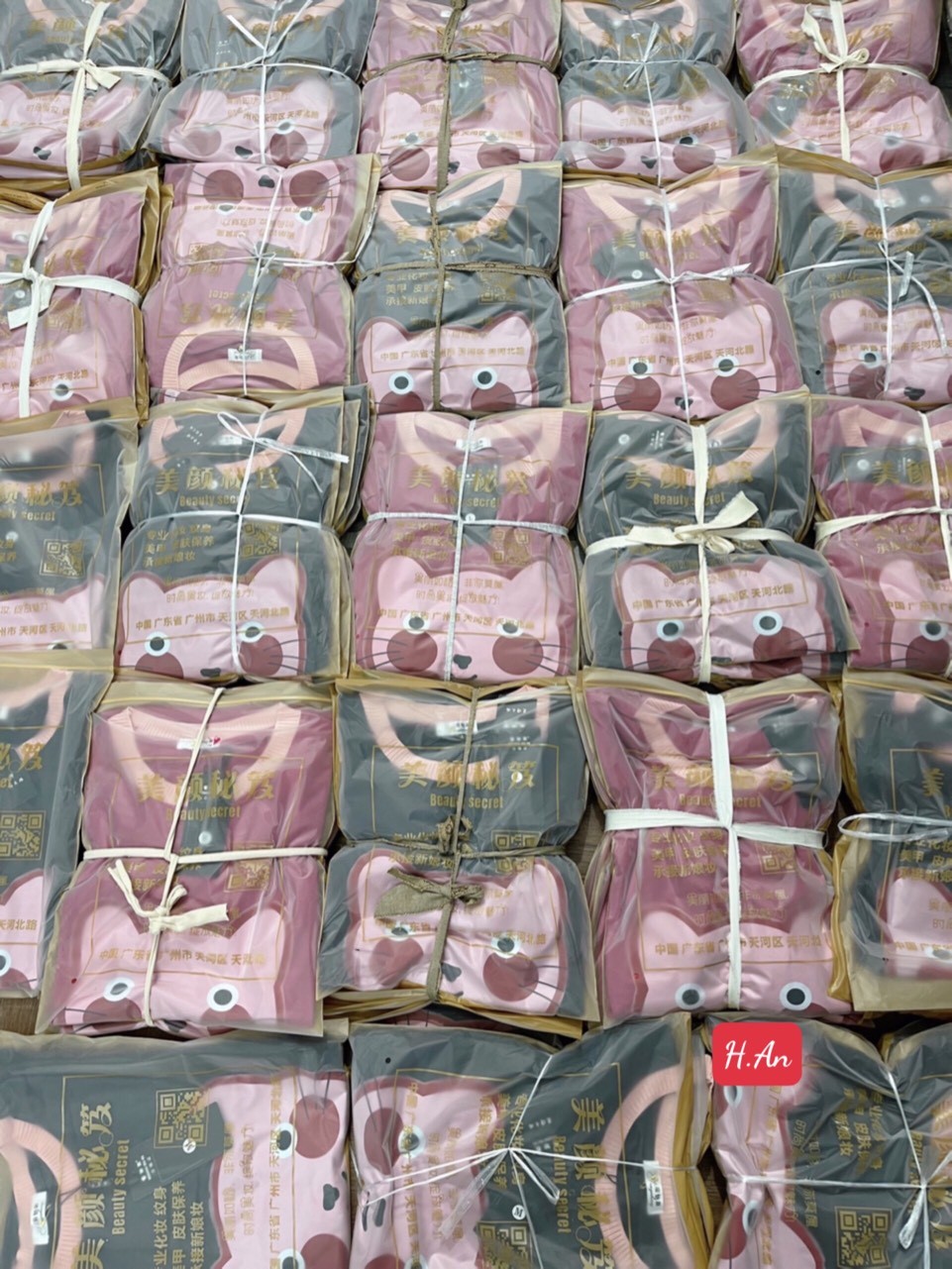24HAVN02.164 - VÁY SUÔNG COTTON 4C HÓT 2 MÀU HỒNG GHI IN MÈO HÓT