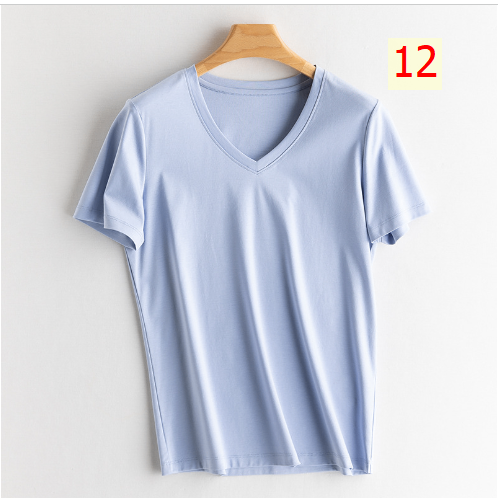 24HA174.15 - ÁO THUN TENCEL CỔ TIM