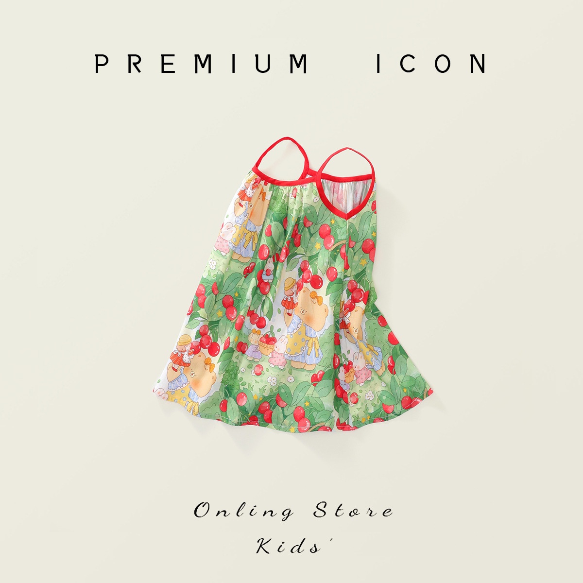 24HH194.06 - VÁY 2 DÂY BÉ GÁI PREMIUM ICON