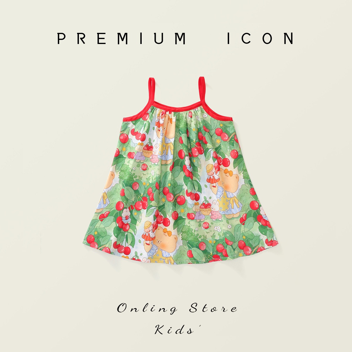 24HH194.06 - VÁY 2 DÂY BÉ GÁI PREMIUM ICON