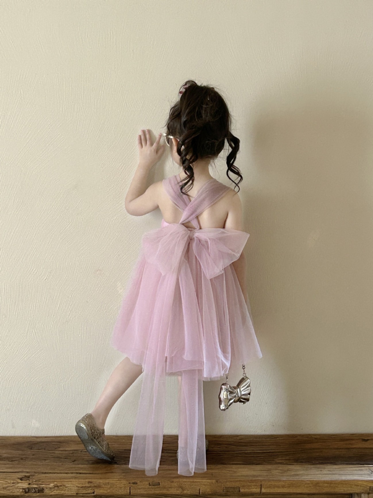 24HA214.01 - VÁY VOAN NƠ LƯNG CHO BÉ GÁI