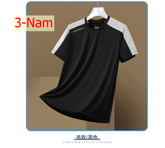 24HH244.10 - ÁO THUN LỤA BĂNG CỔ TRÒN NAM NỮ