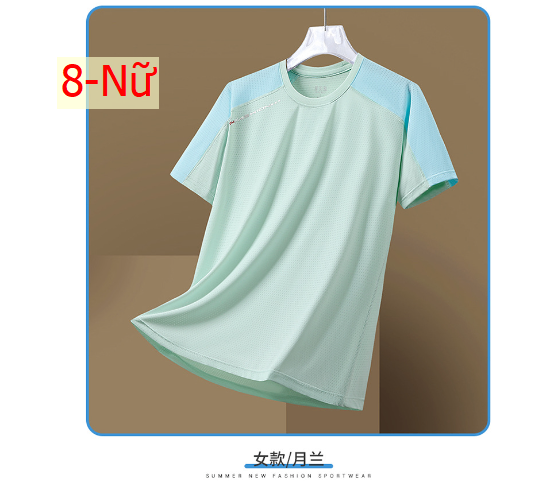 24HH244.10 - ÁO THUN LỤA BĂNG CỔ TRÒN NAM NỮ