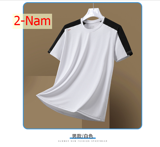 24HH244.10 - ÁO THUN LỤA BĂNG CỔ TRÒN NAM NỮ