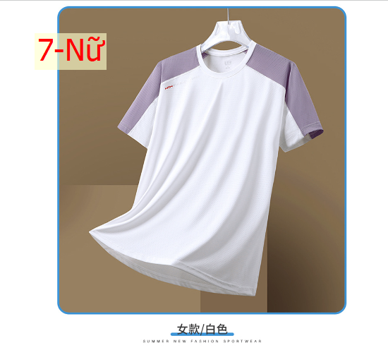24HH244.10 - ÁO THUN LỤA BĂNG CỔ TRÒN NAM NỮ