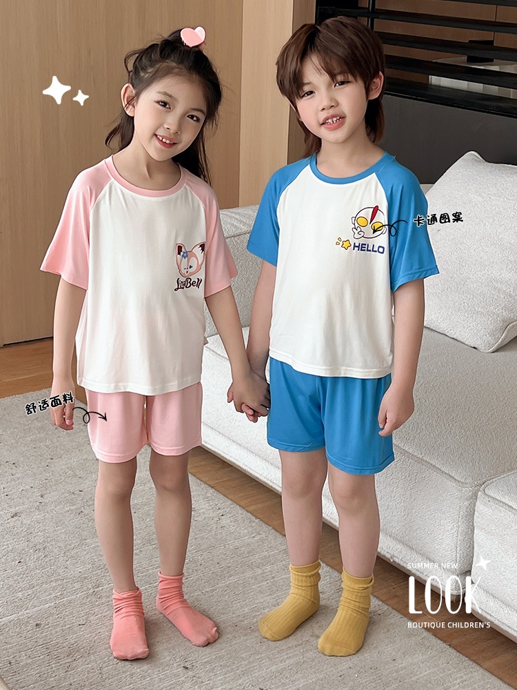 24HA254.12 - BỘ MẶC NHÀ HOẠ TIẾT HOẠT HÌNH CHO BÉ