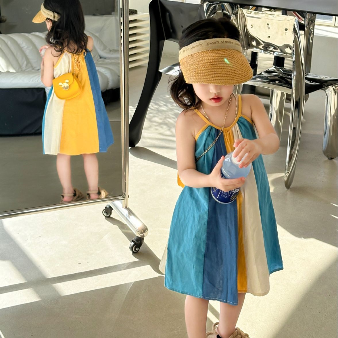 24HH254.01 - VÁY BÉ GÁI PHỐI MÀU