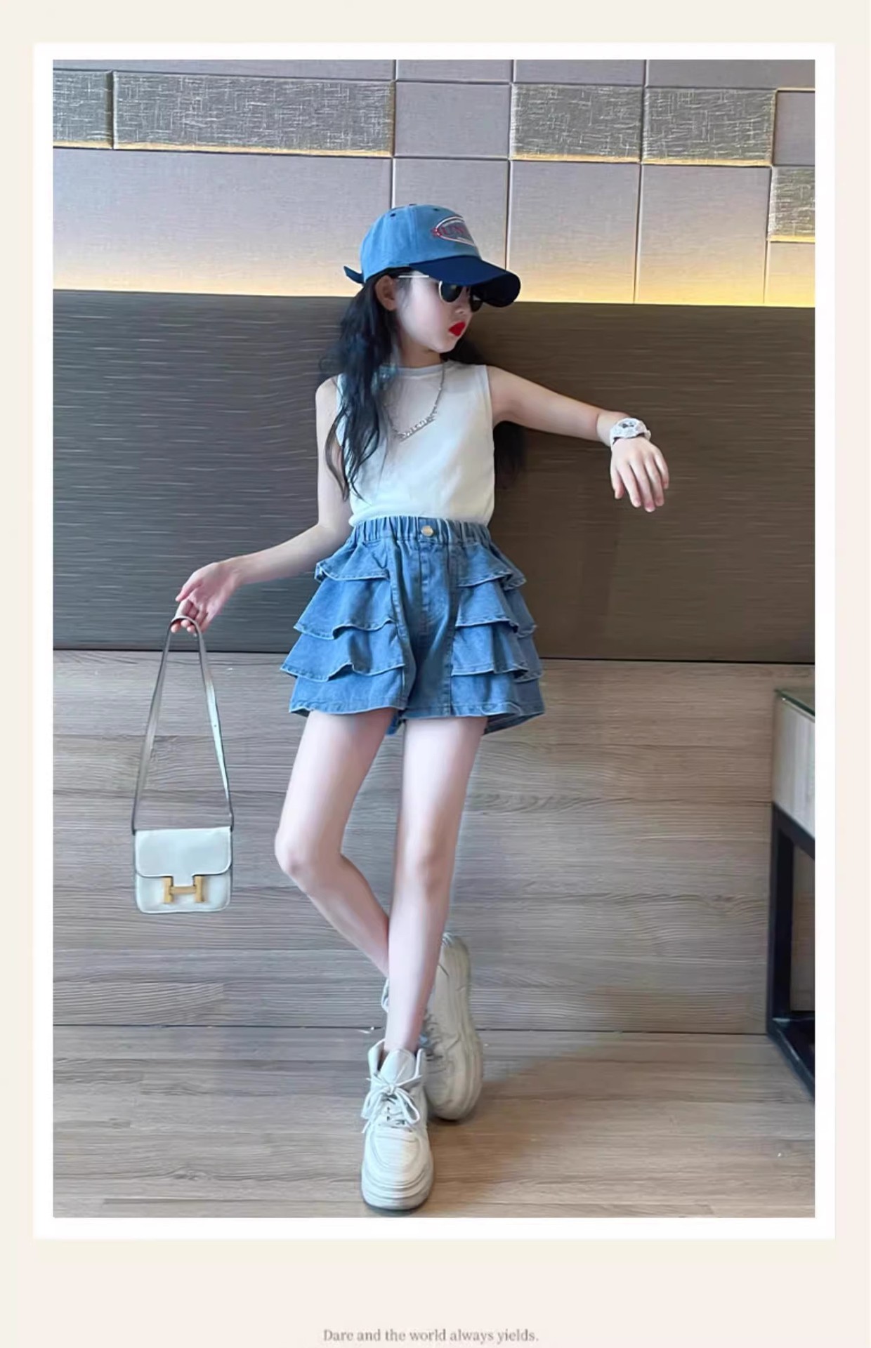 24HH274.01 - QUẦN GIẢ VÁY XẾP BÈO TẦNG
