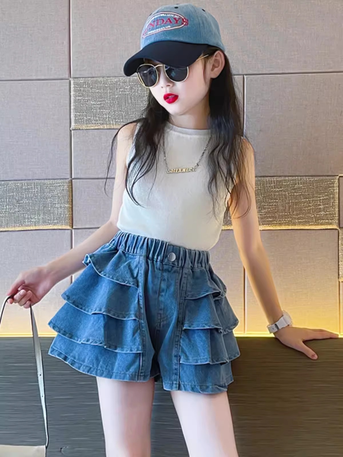 24HH274.01 - QUẦN GIẢ VÁY XẾP BÈO TẦNG