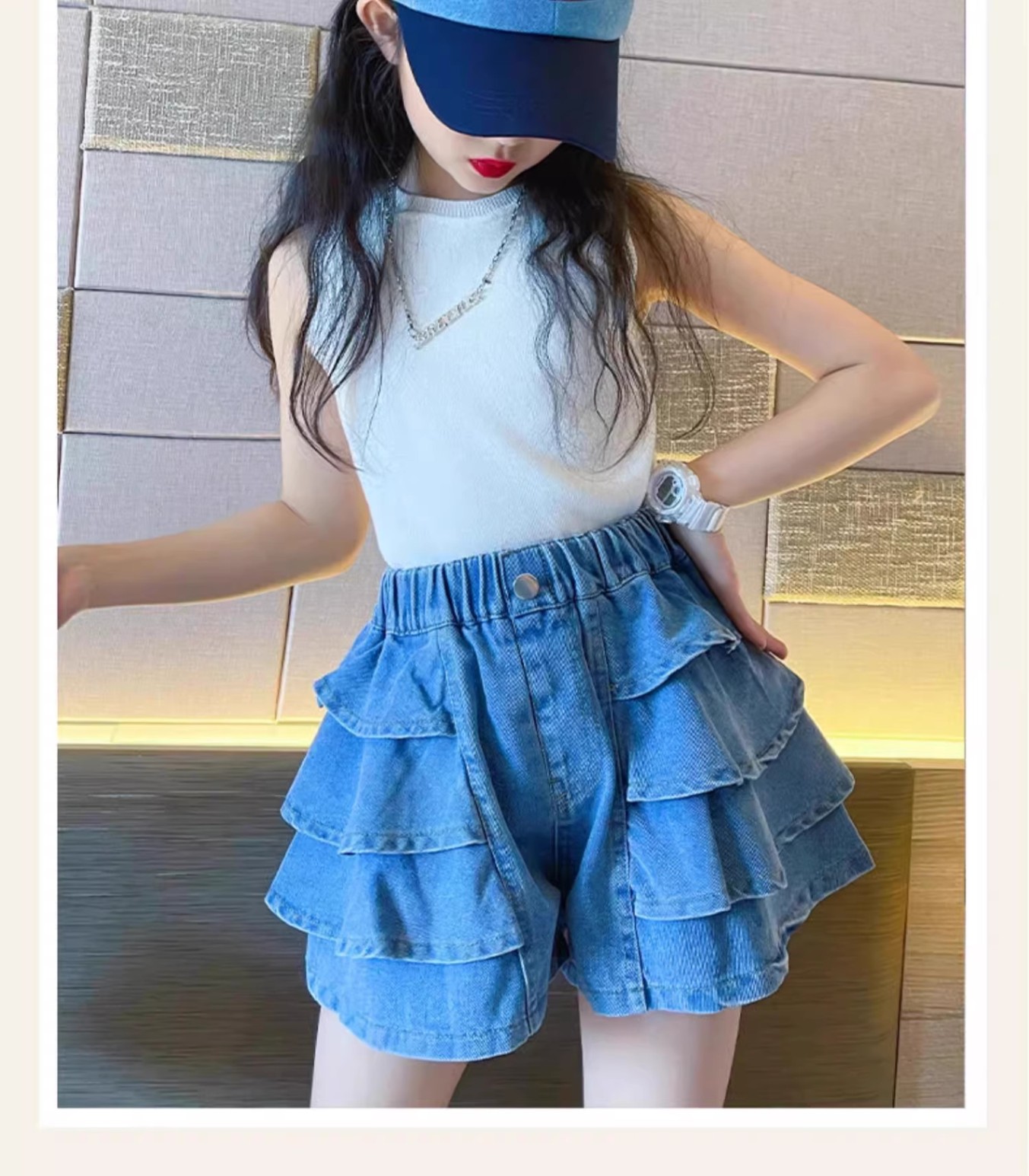 24HH274.01 - QUẦN GIẢ VÁY XẾP BÈO TẦNG
