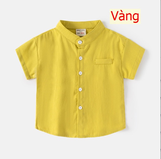 24HH15.04 - ÁO SƠ MI CỔ TRỤ WAPYPY BÉ TRAI