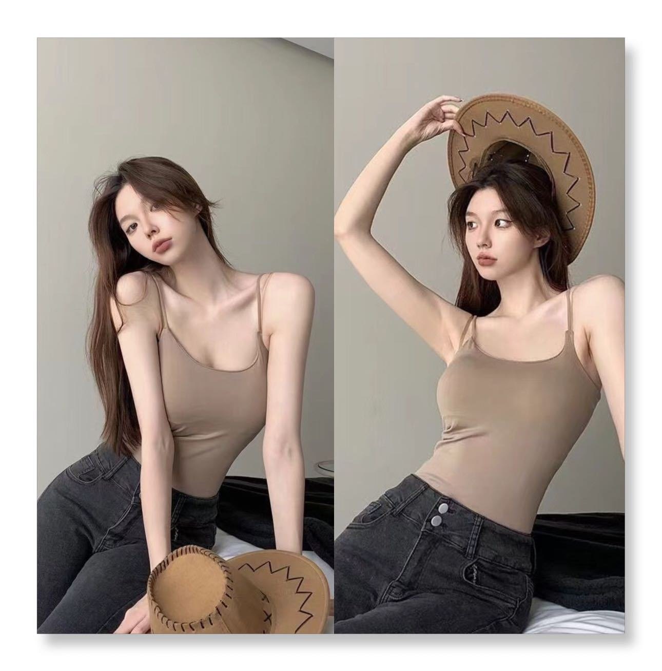 24HA15.11 - ÁO YẾM 2 DÂY NỮ KÈM BRA