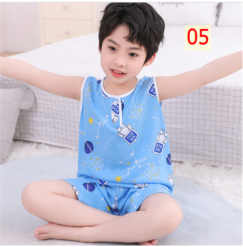 24HA35.07 - BỘ COTTON LANH LỤA BA LỖ CHO BÉ