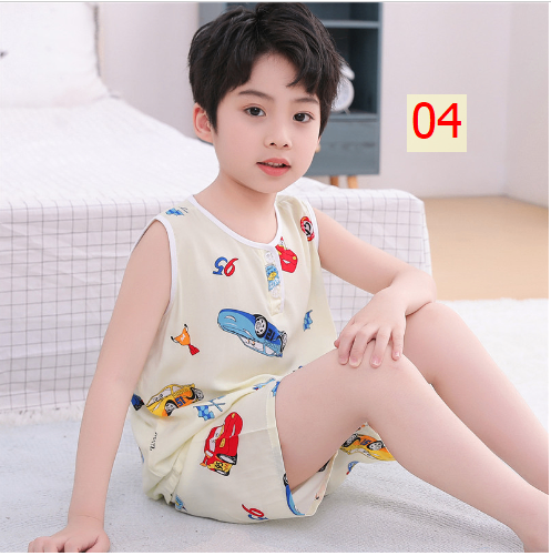 24HA35.07 - BỘ COTTON LANH LỤA BA LỖ CHO BÉ