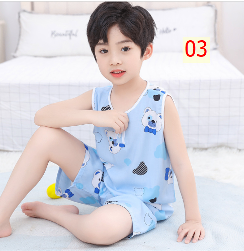 24HA35.07 - BỘ COTTON LANH LỤA BA LỖ CHO BÉ