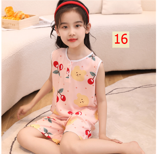 24HA35.07 - BỘ COTTON LANH LỤA BA LỖ CHO BÉ