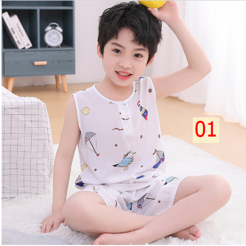 24HA35.07 - BỘ COTTON LANH LỤA BA LỖ CHO BÉ