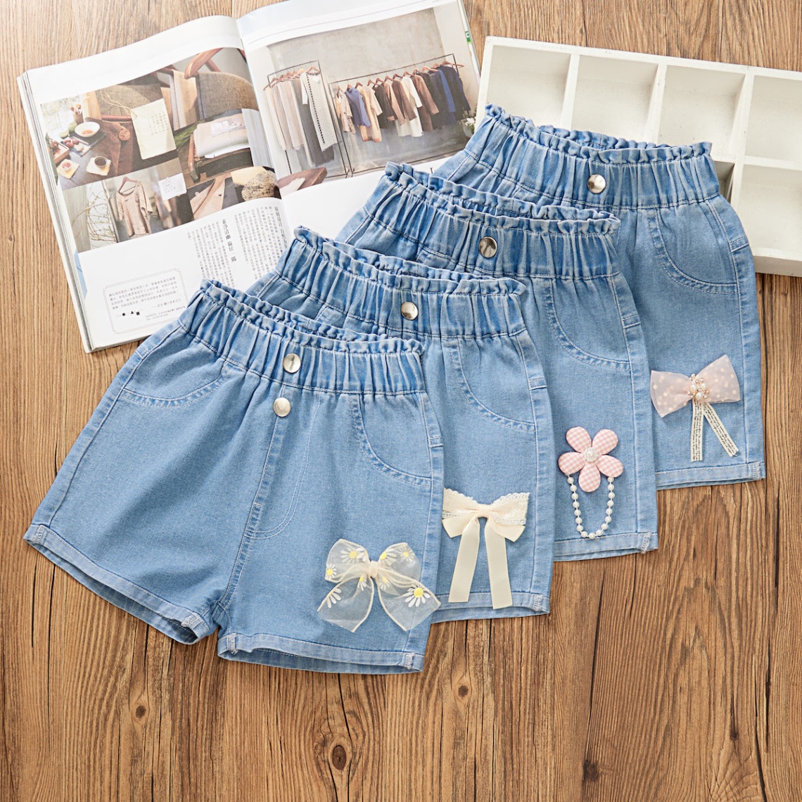 24HH35.01 - QUẦN SHORT CẠP CHUN BÉ GÁI
