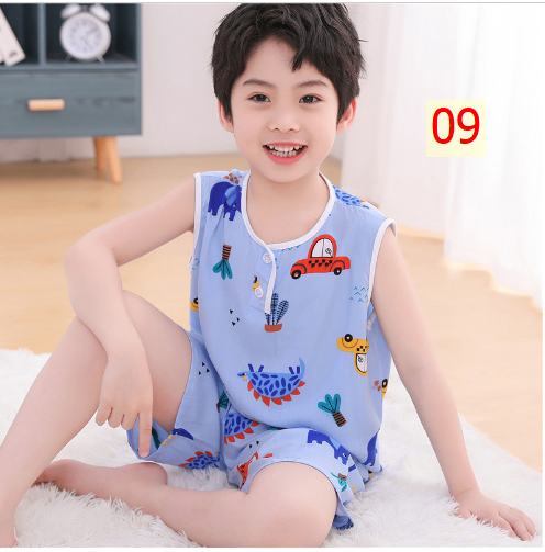 24HA35.07 - BỘ COTTON LANH LỤA BA LỖ CHO BÉ
