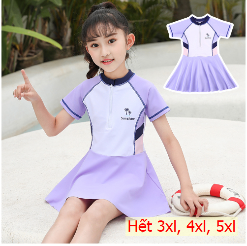 24HH75.01 - VÁY BƠI CHO BÉ GÁI PHỐI MÀU