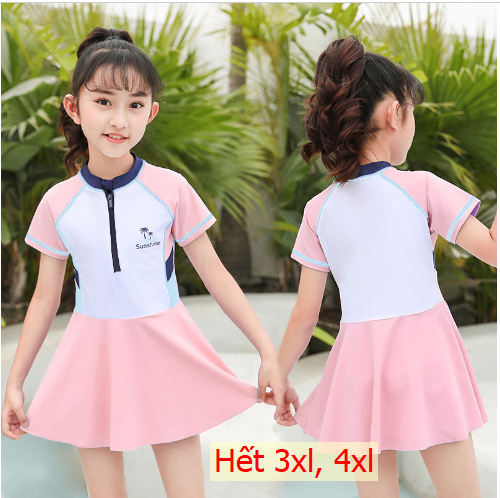 24HH75.01 - VÁY BƠI CHO BÉ GÁI PHỐI MÀU