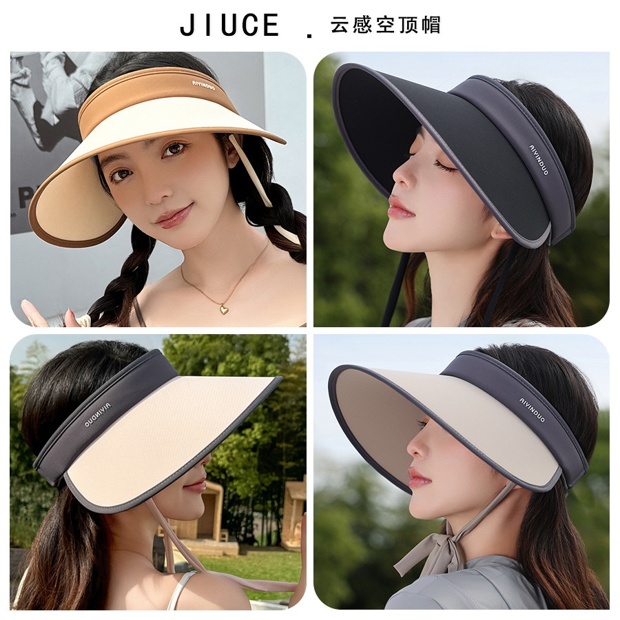 24HA95.06 - MŨ CHỐNG NẮNG NỬA ĐẦU CÓ DÂY BUỘC NHÀ JIUCE