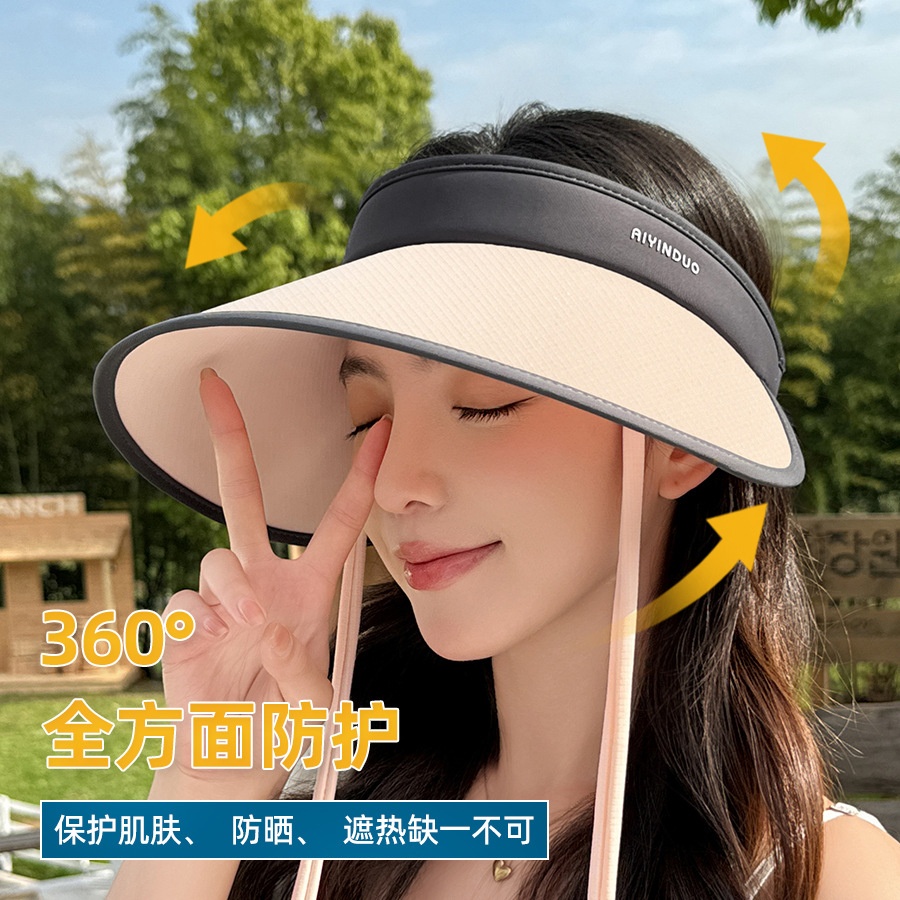 24HA95.06 - MŨ CHỐNG NẮNG NỬA ĐẦU CÓ DÂY BUỘC NHÀ JIUCE