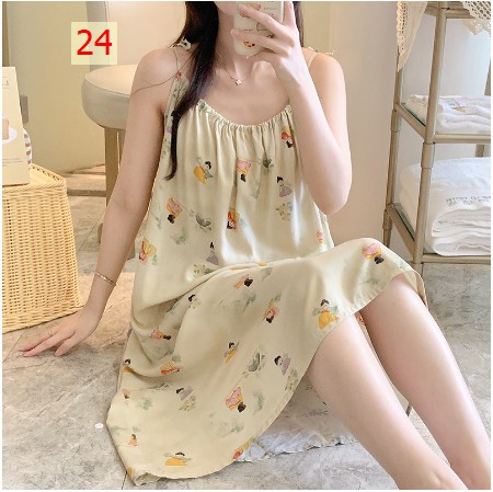 24HA105.24 - VÁY LANH LỤA 2 DÂY BUỘC