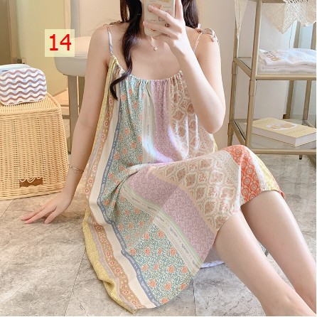 24HA105.24 - VÁY LANH LỤA 2 DÂY BUỘC
