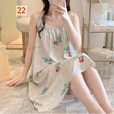 24HA105.24 - VÁY LANH LỤA 2 DÂY BUỘC