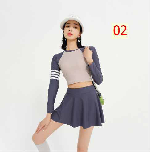 24HA115.07 - SET VÁY BƠI DÀI TAY KÈM BRA NỮ