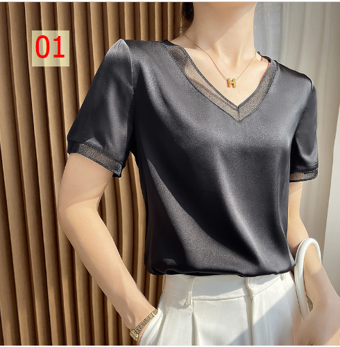 24HA145.11 - ÁO SƠ MI NỮ NGẮN TAY
