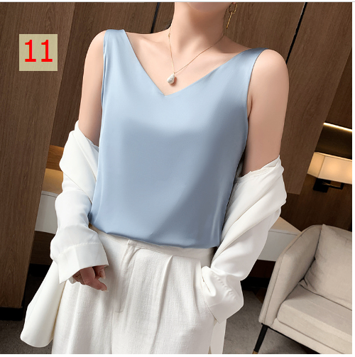 24HA145.09 - ÁO LỤA SÁT NÁCH NỮ