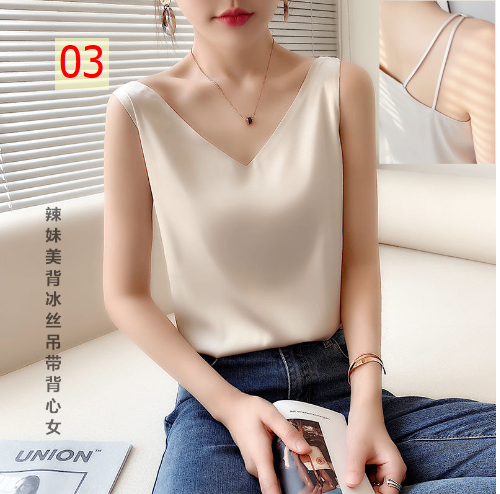 24HA145.09 - ÁO LỤA SÁT NÁCH NỮ