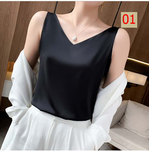 24HA145.09 - ÁO LỤA SÁT NÁCH NỮ