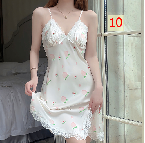24HA145.17 - VÁY NGỦ LỤA 2 DÂY